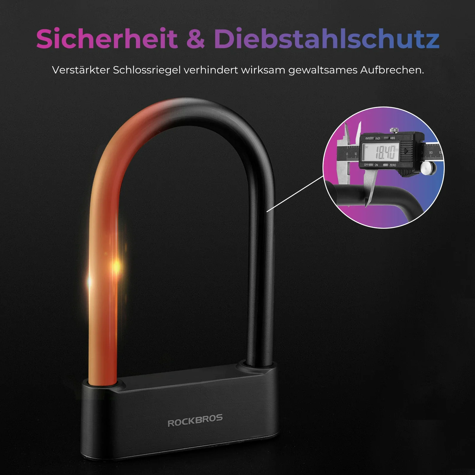 Schloss Fingerabdruck Wasserdicht IP6 Fahrrad Bügelschloss Bluetooth Schloss mit Schlüssel USB-Aufladung - Image 4