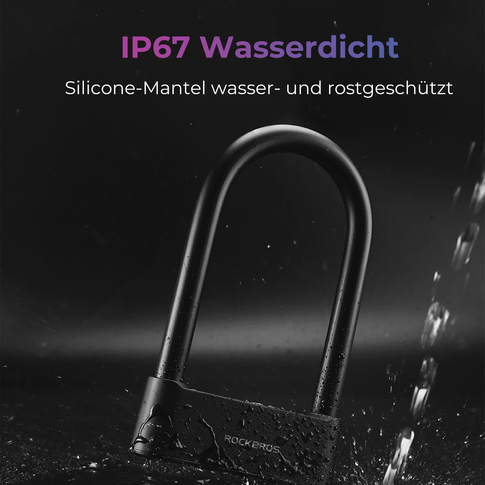 Schloss Fingerabdruck Wasserdicht IP6 Fahrrad Bügelschloss Bluetooth Schloss mit Schlüssel USB-Aufladung - Image 7