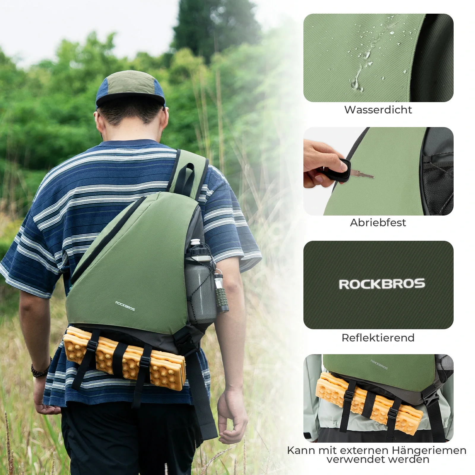 Sling Bag Groß, Sling Rucksack mit Magnetverschluss, Crossbody-Tasche - Image 6