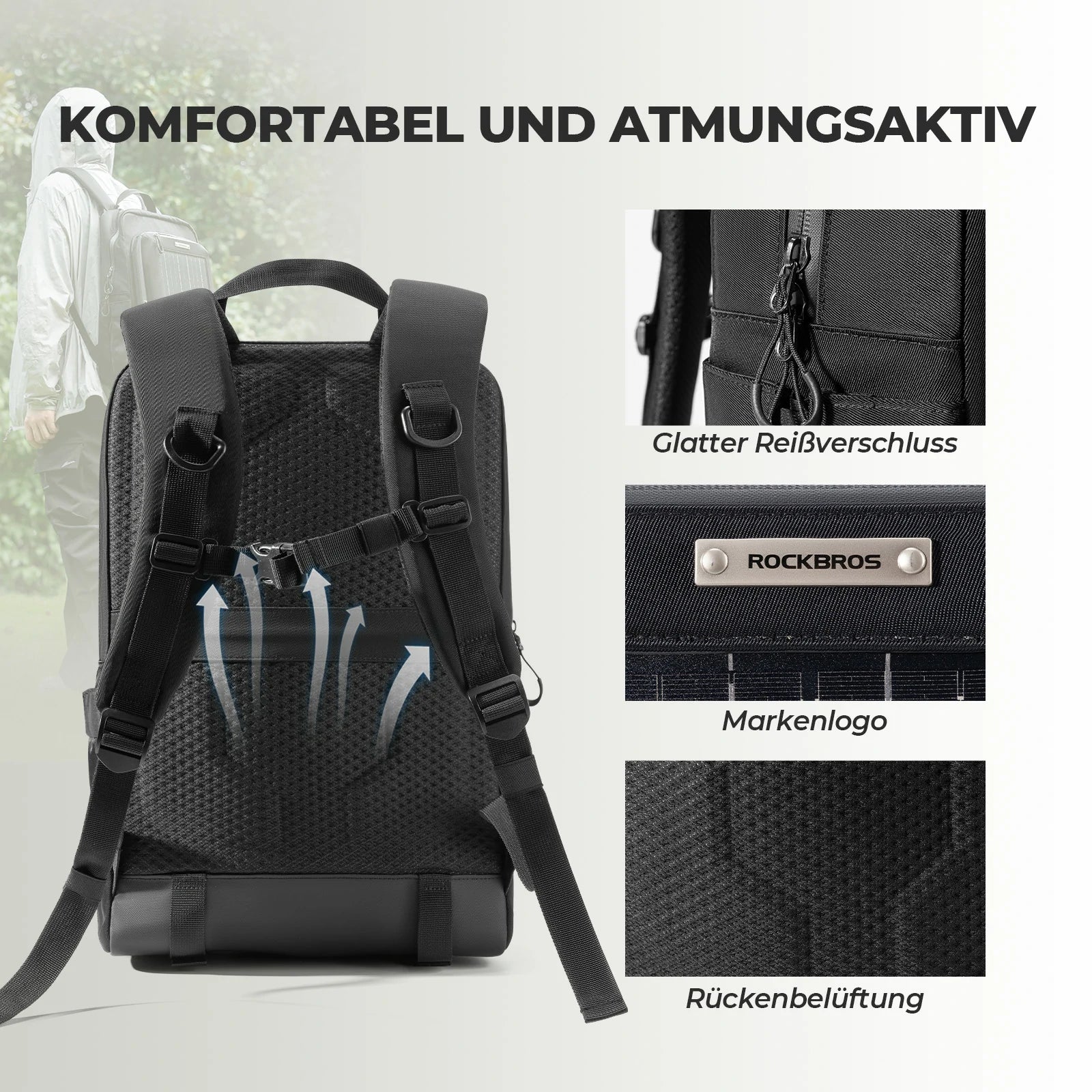 Solarrucksack Solar Rucksack 20L mit Flexiblem Abnehmbarem 10V 14W - Image 11