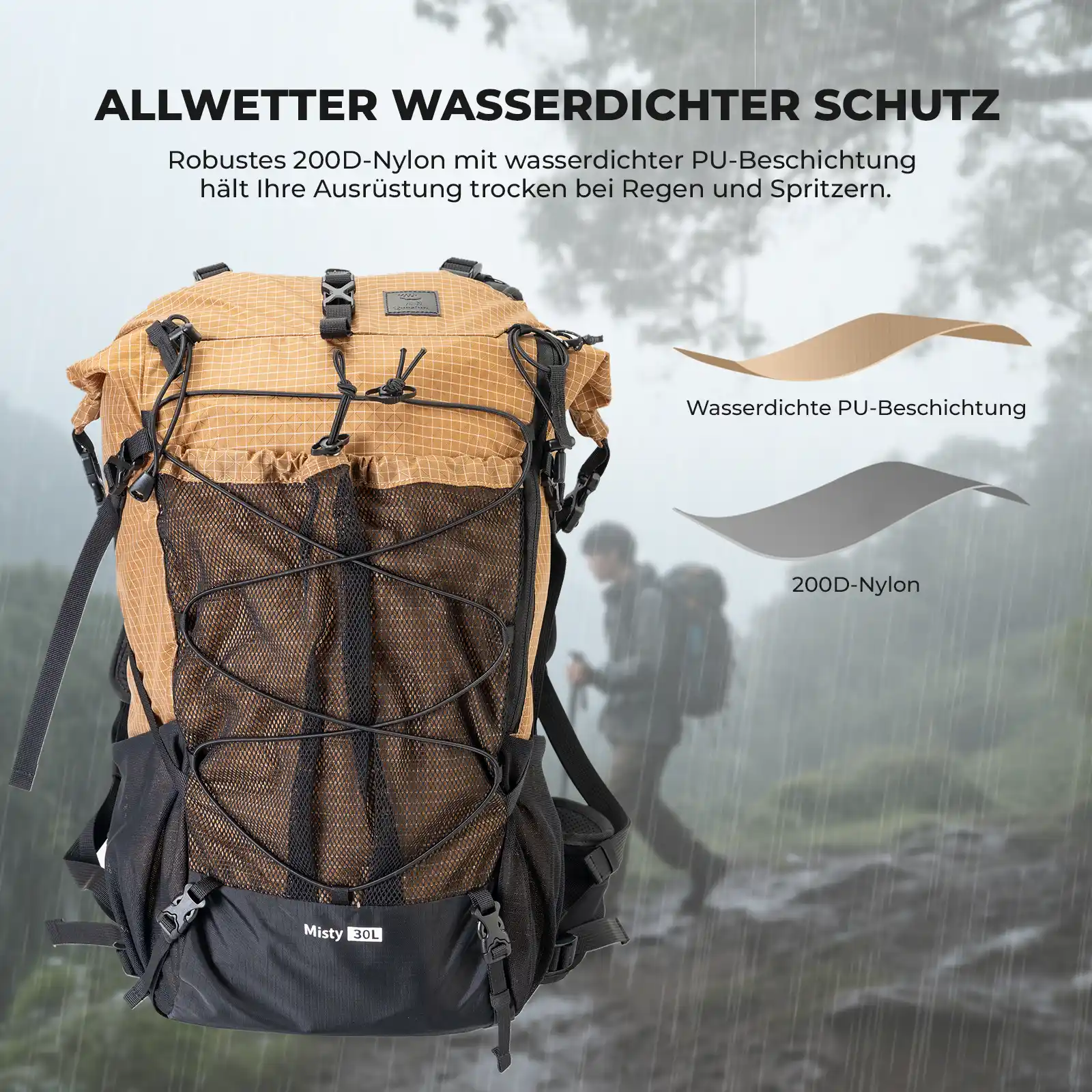 Qunature Trekkingrucksack 35L Wasserdicht Outdoor Rucksack - Image 10