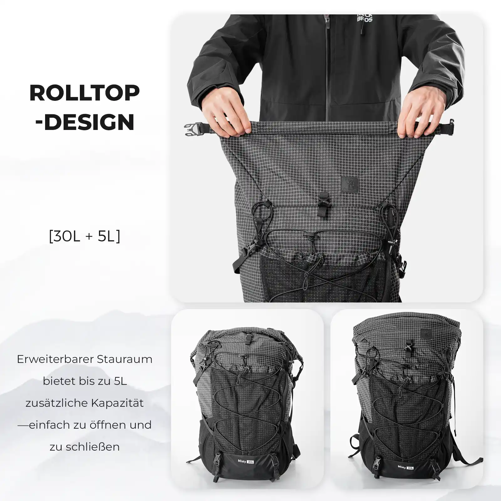 Qunature Trekkingrucksack 35L Wasserdicht Outdoor Rucksack - Image 11