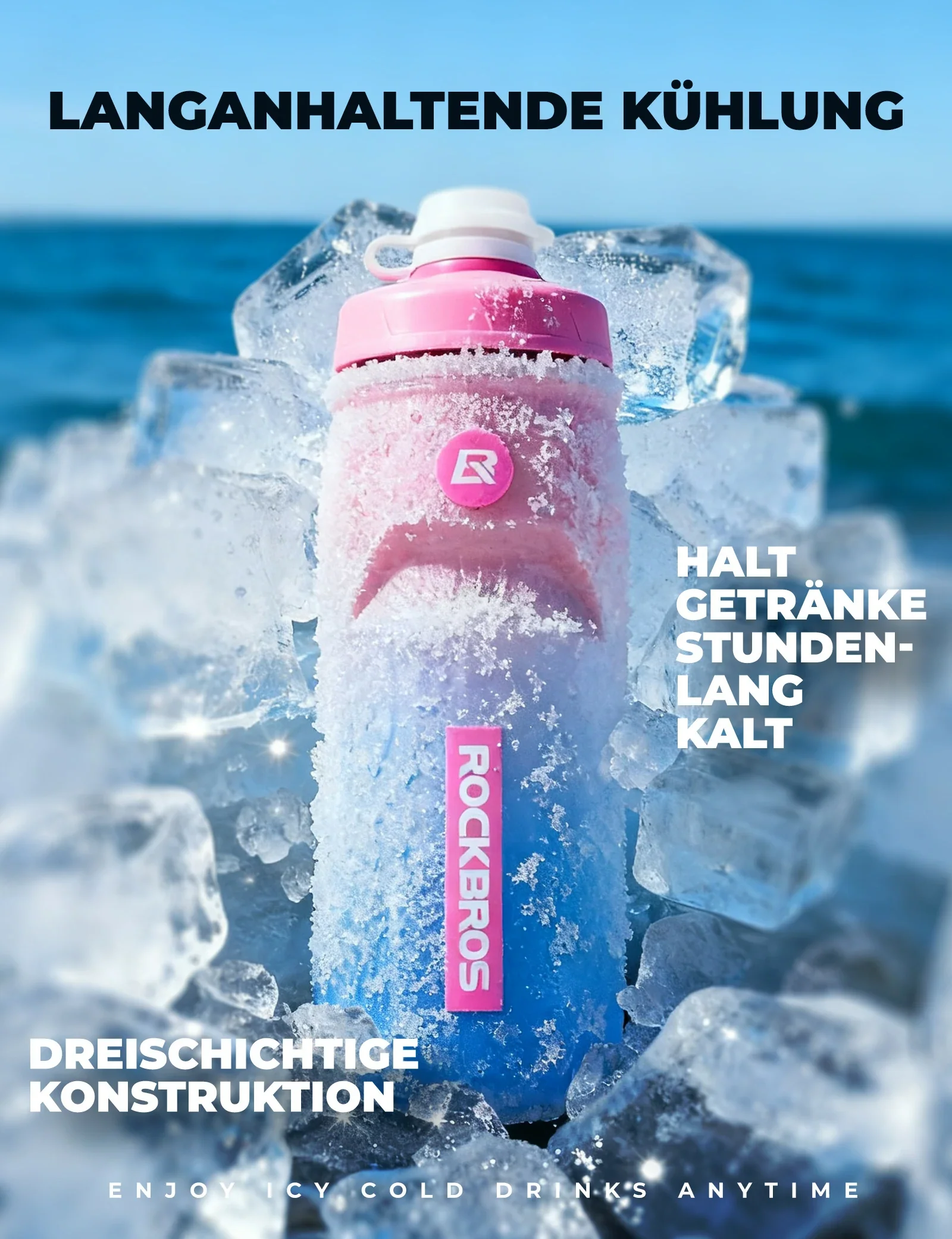 Trinkflasche Fahrrad 620 ml 5 H Kühlenhalten - Image 21
