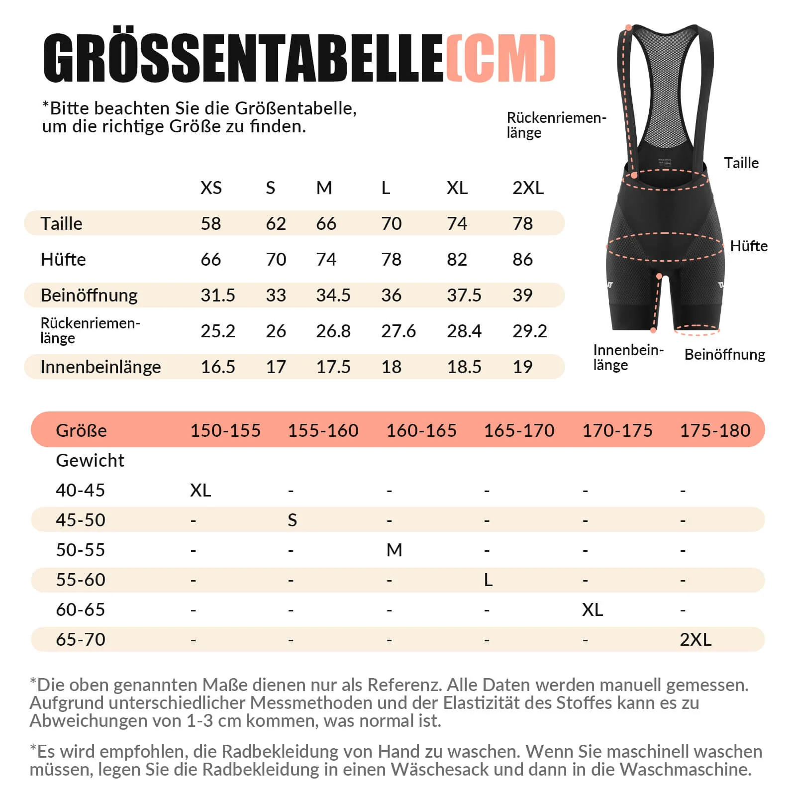 TVI Damen Trägerhose Fahrradhose Gepolstert Schnell Trocknende - Image 7