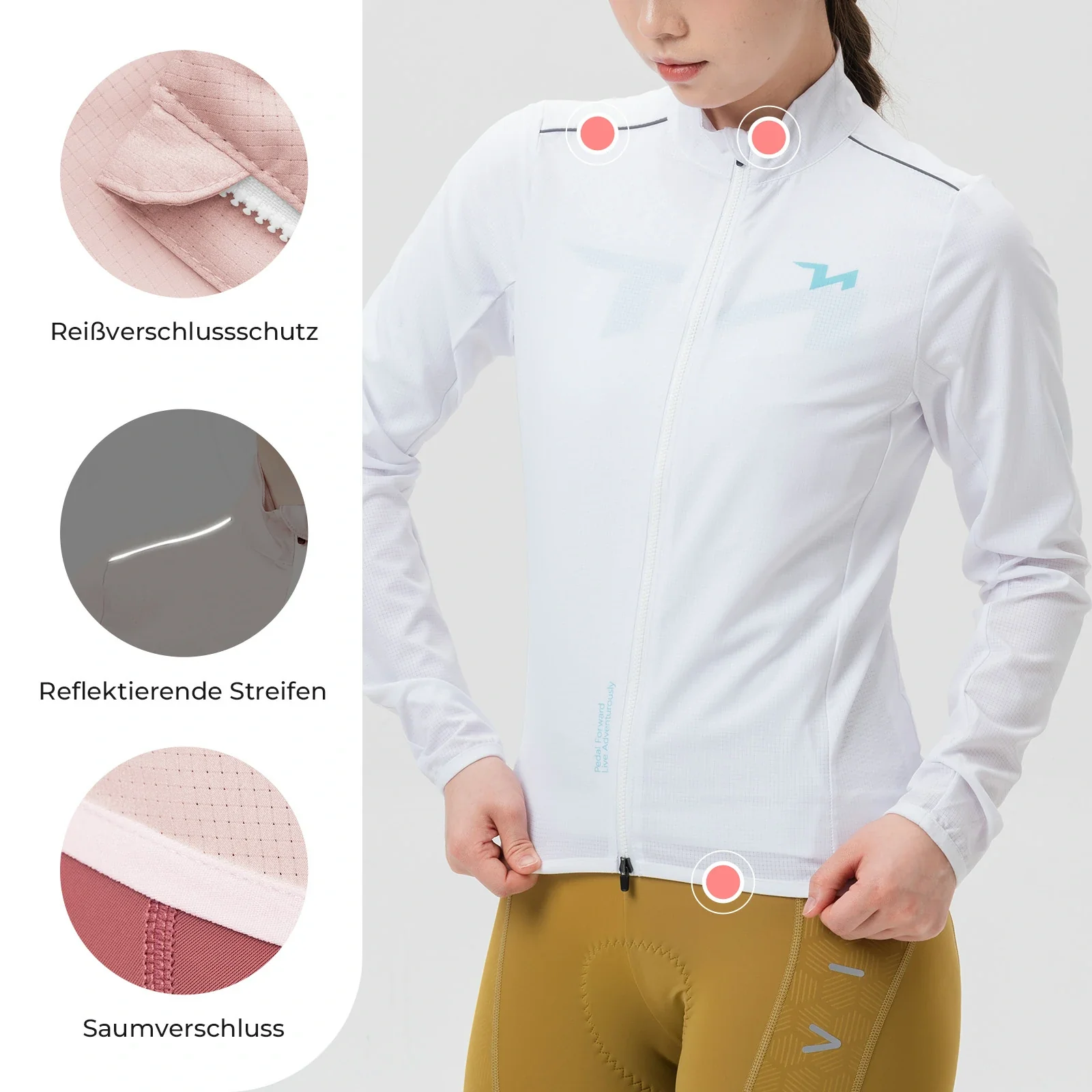 TVI Fahrradjacke Damen Atmungsaktiv Leicht, Windbreaker Frauen Radjacke - Image 16