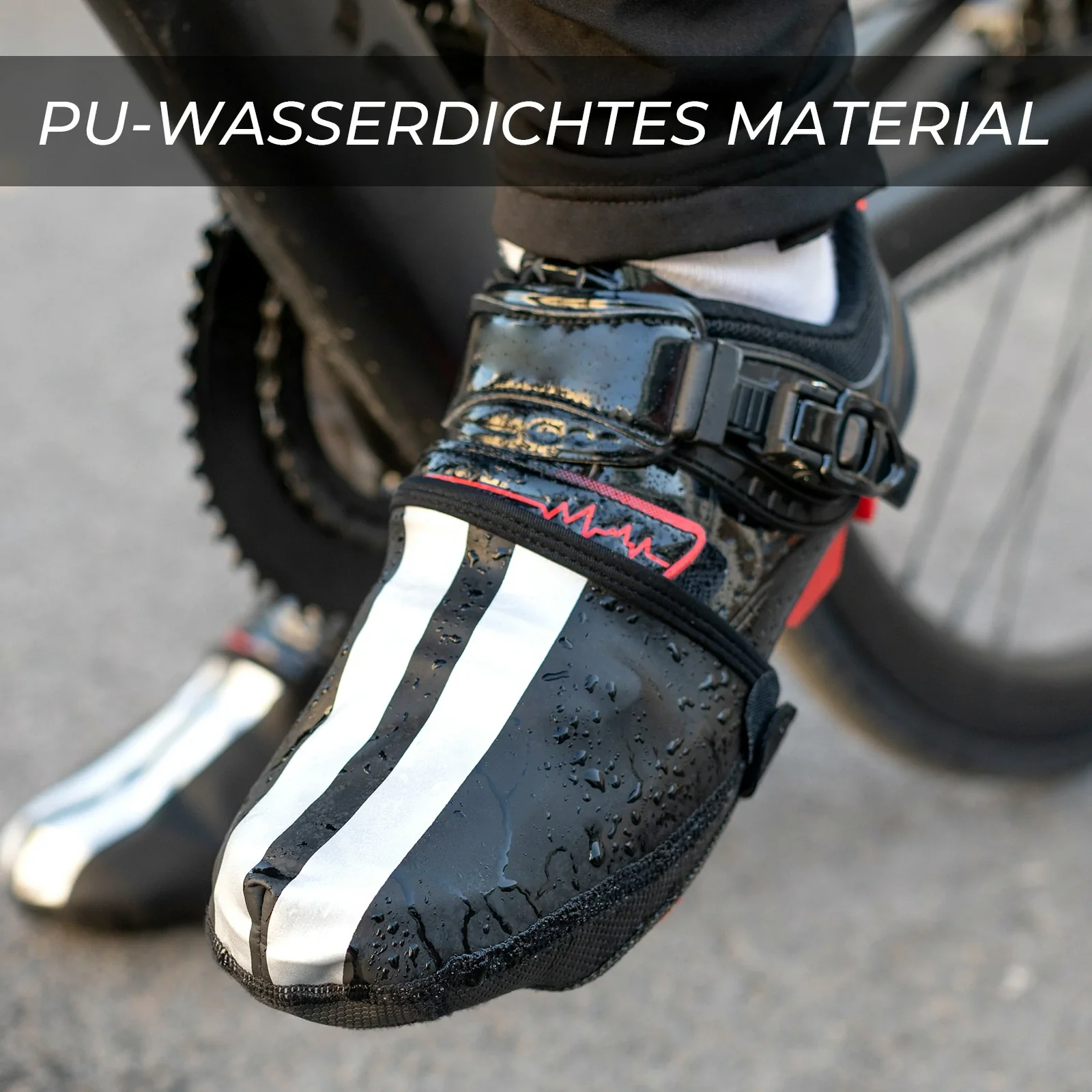 Überschuhe Fahrrad Wasserdicht Überzieher Winddicht Reflektierend - Image 3