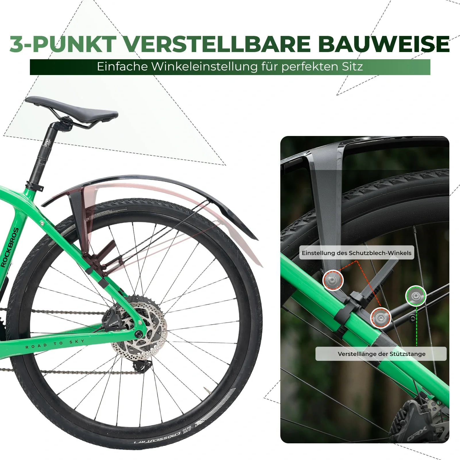 Universal Fahrrad Schutzblech Set - Schnellmontage mit Kabelbindern Verstellbar & Wasserdicht - Image 5
