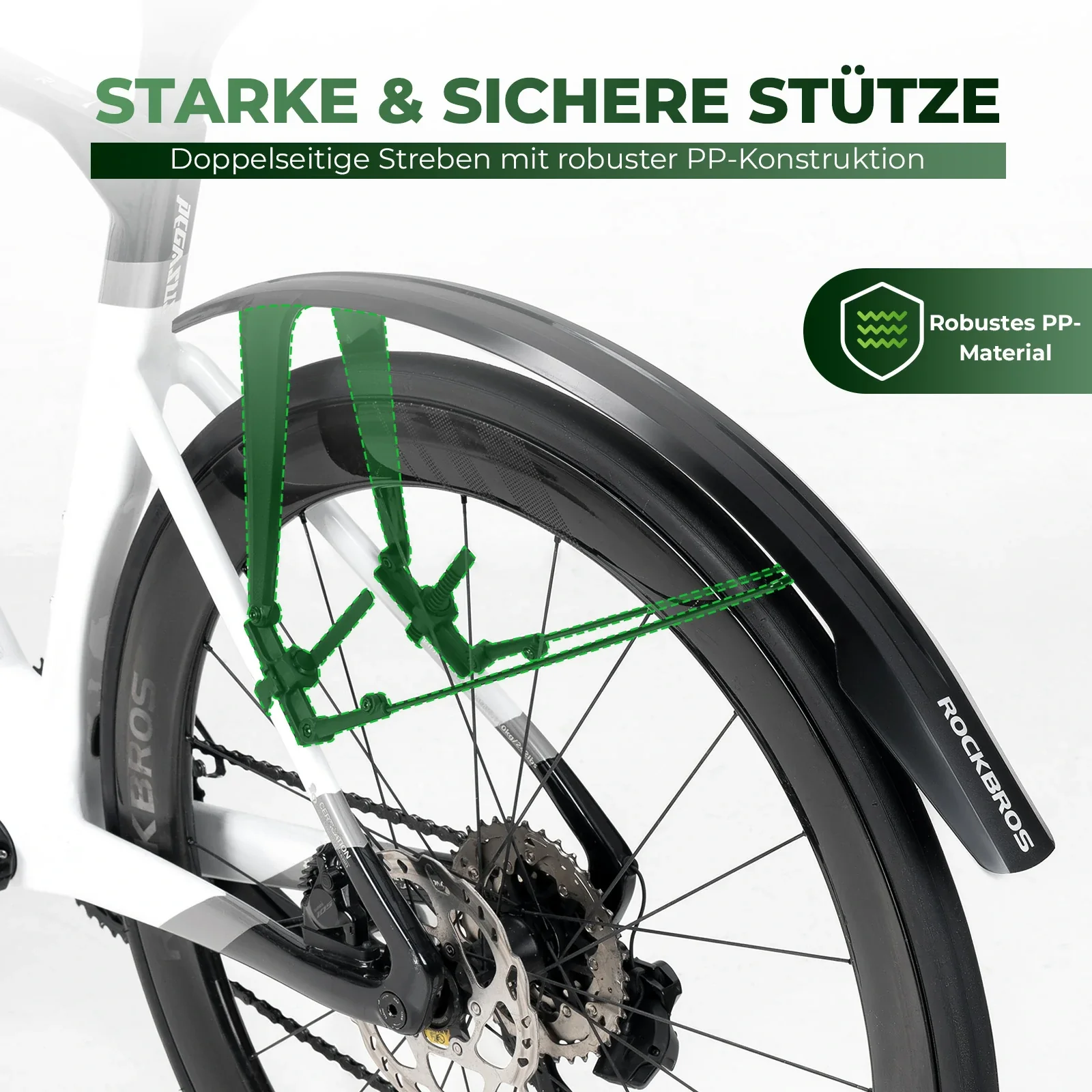 Universal Fahrrad Schutzblech Set - Schnellmontage mit Kabelbindern Verstellbar & Wasserdicht - Image 6