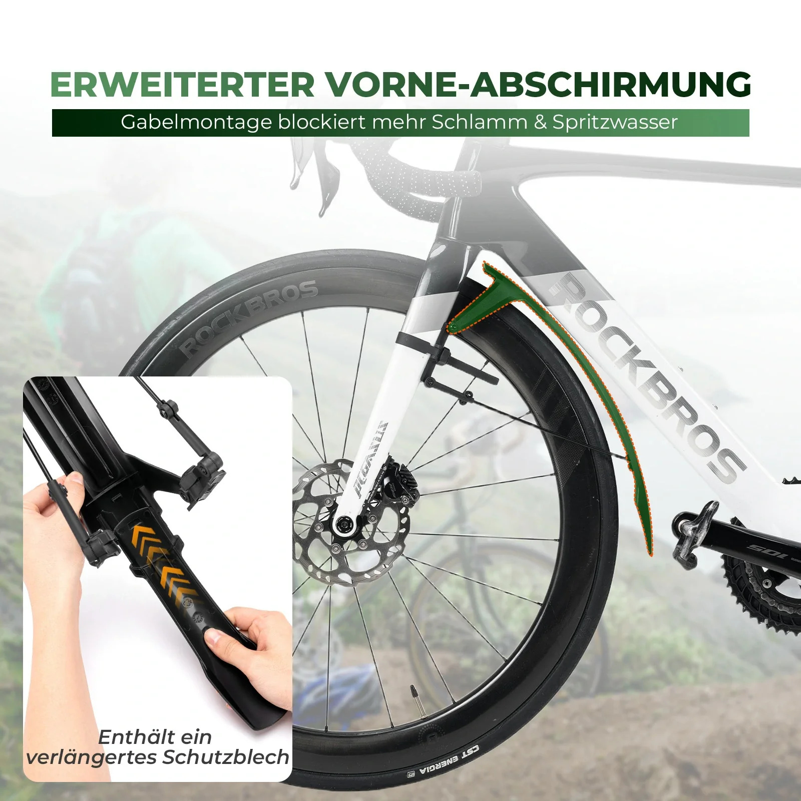 Universal Fahrrad Schutzblech Set - Schnellmontage mit Kabelbindern Verstellbar & Wasserdicht - Image 7