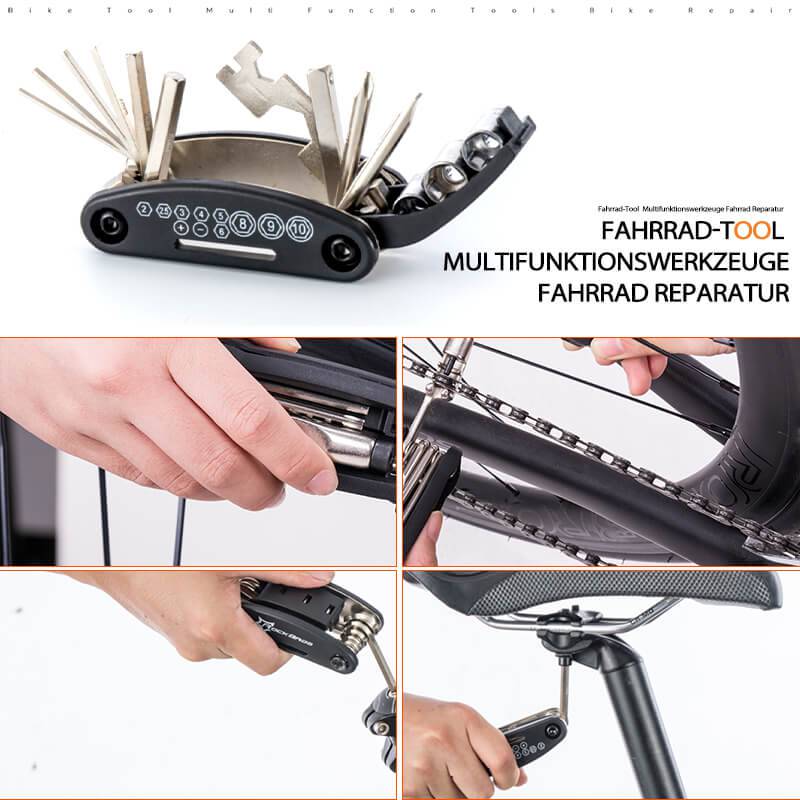 ROCKBROS Fahrrad Multifunktionswerkzeug 16 in 1 Reparatur Werkzeug– Steckschlüssel-Variante - Image 7