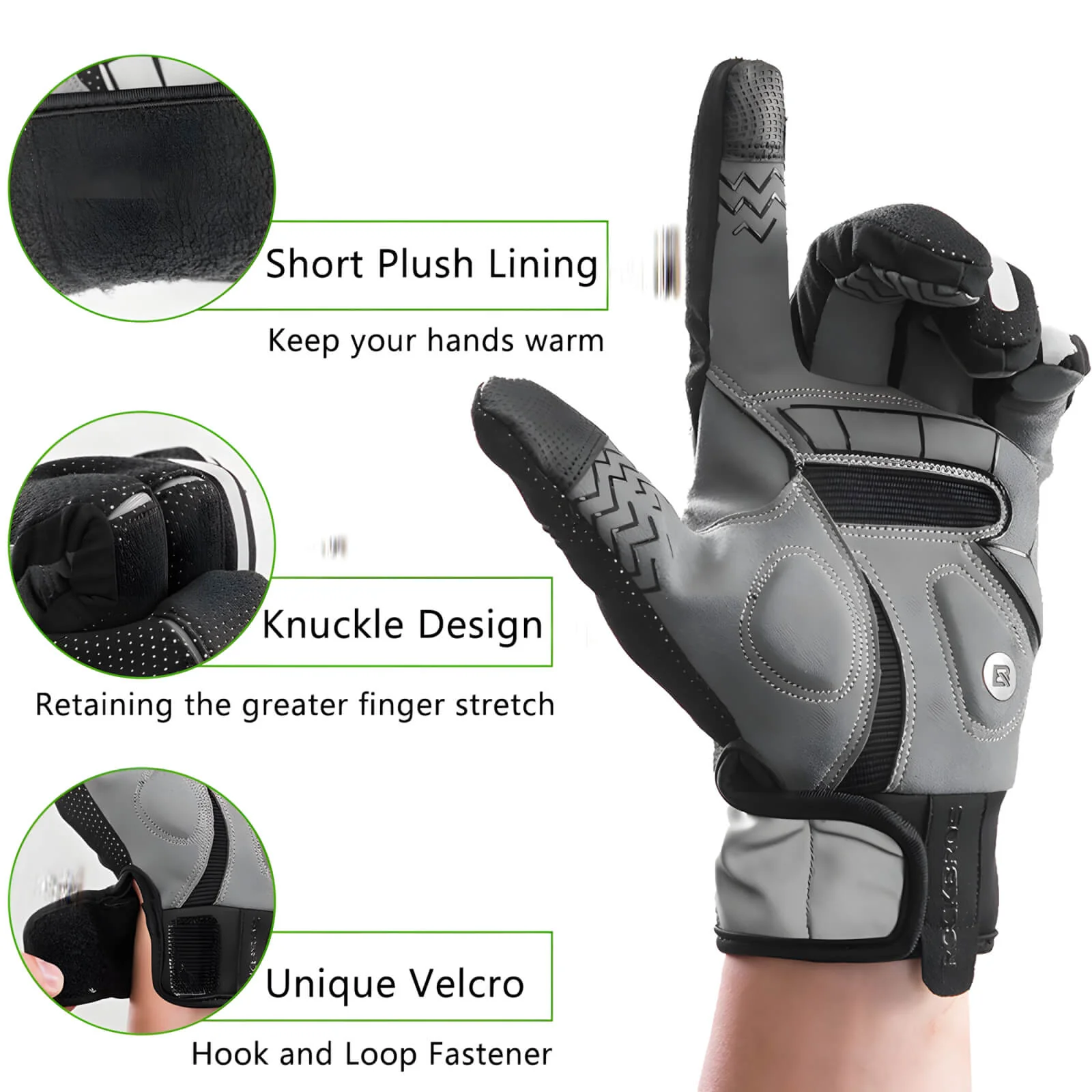Winddichte Wärme-Touchscreen-Fahrradhandschuhe - Image 4
